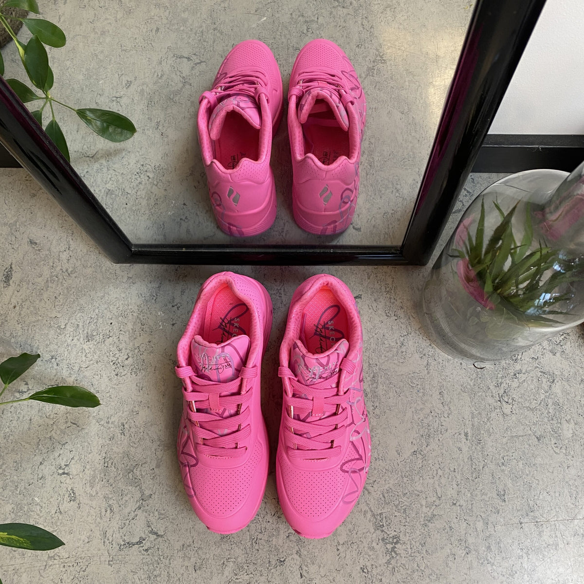 Pink hjerte sko fra Skechers