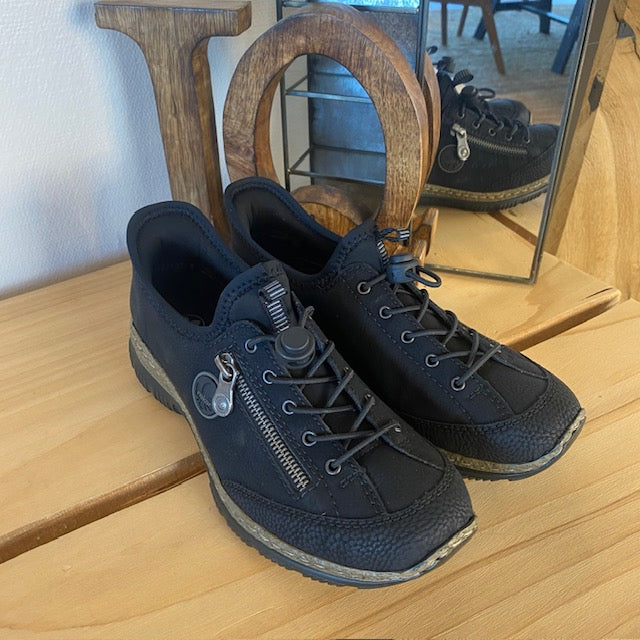 Sorte Rieker slip-on sneakers