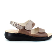 Bred skindsandal med velcro fra OrtoMed