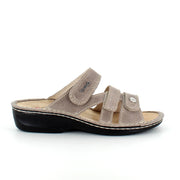 Bred slip on sandal i skind til knyster fra OrtoMed