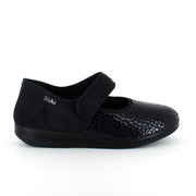 Bred OrtoMed ballerina med velcro og ekstra plads