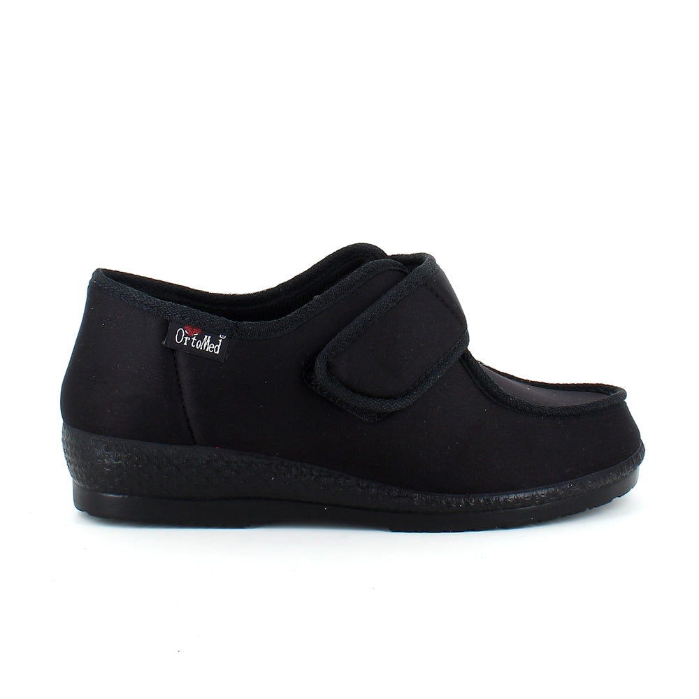 Bred OrtoMed sko med velcro og ekstra plads