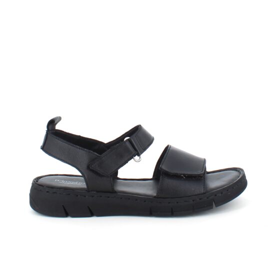 Lækker blød og fleksibel skindsandal i sort fra Relaxshoe