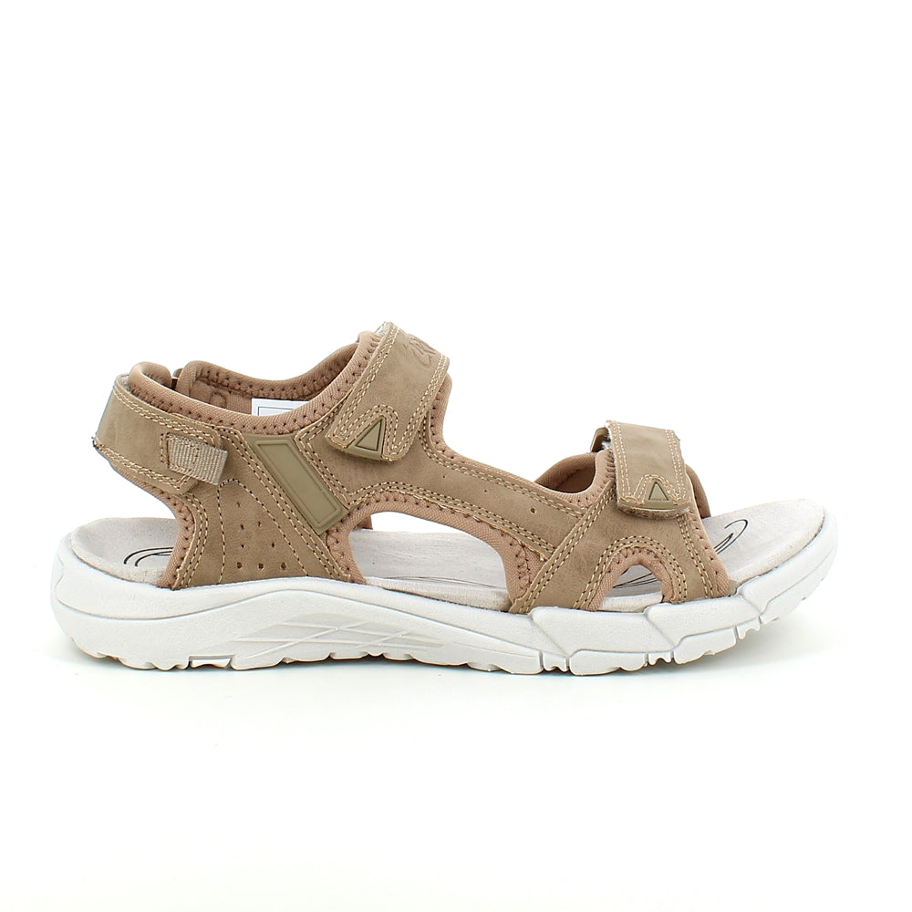 Sandfarvet Cruz sandal med regulerbare remme