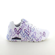 Skechers sko med lilla hjerter