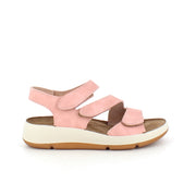 Elegant rosa skindsandal med justerbare remme