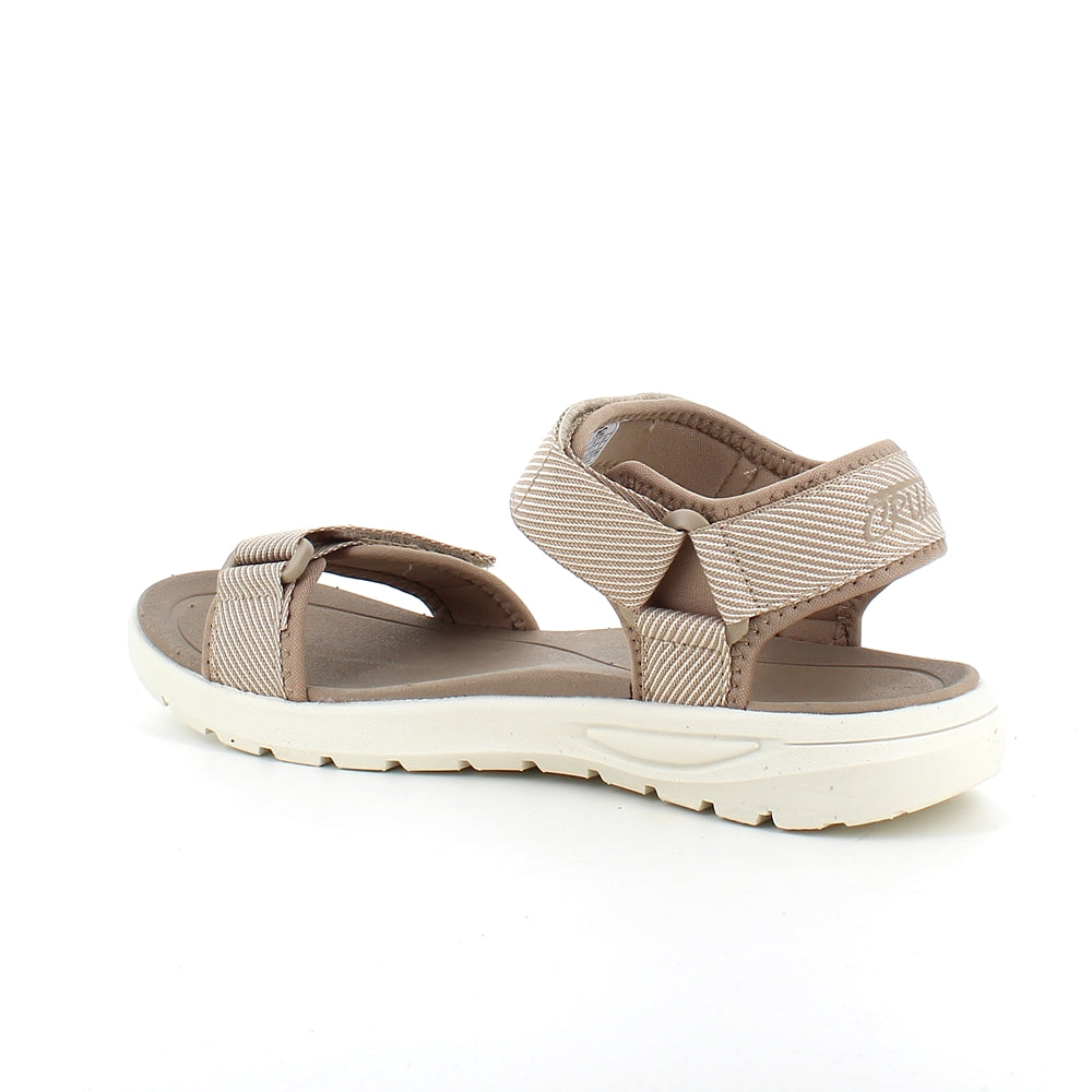 Sandfarvet let sandal med brede remme