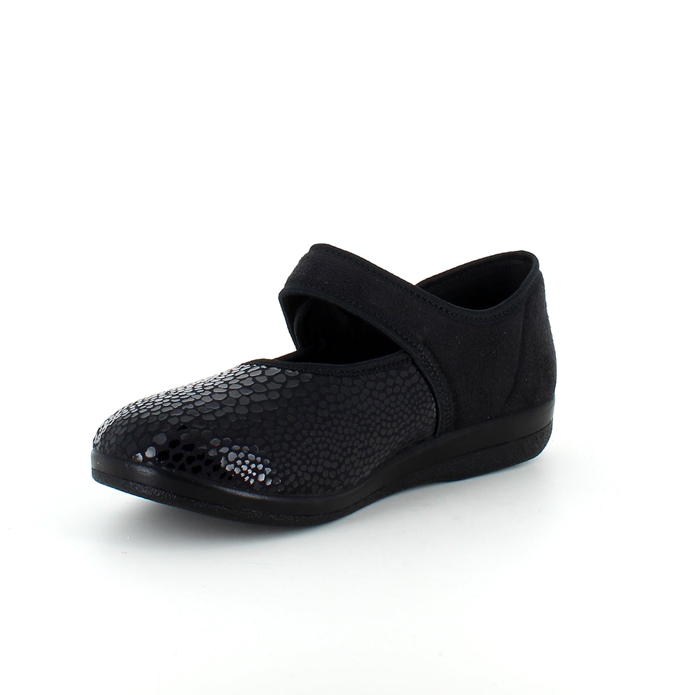 Bred ballerina med velcro og plads