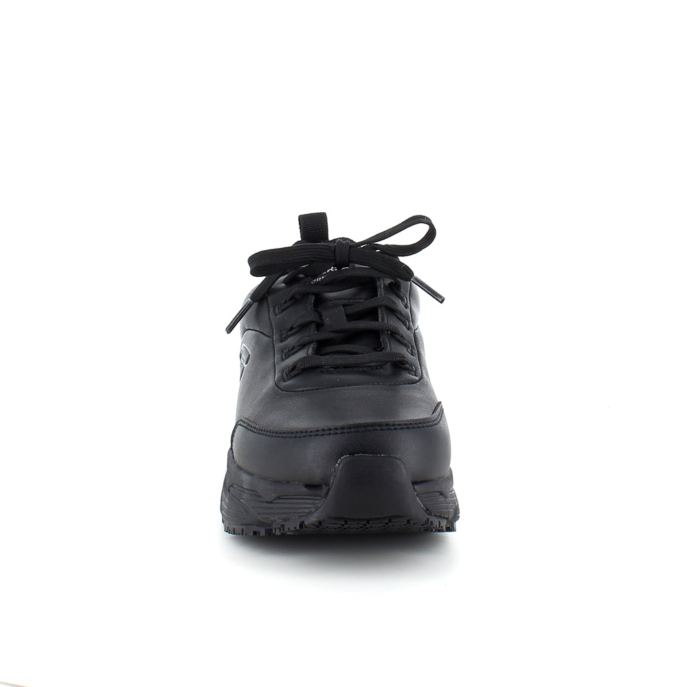 Skechers Work i sort skind med max cushioning såler