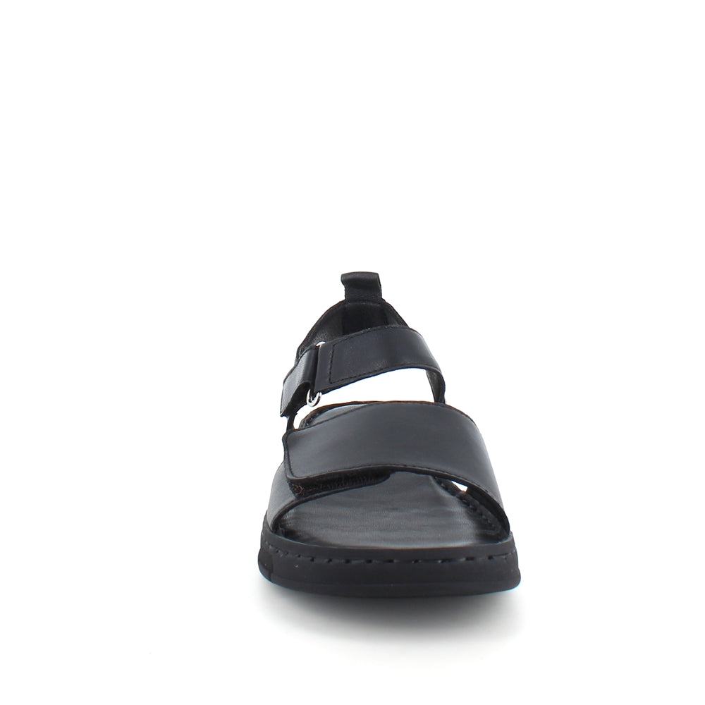Lækker blød og fleksibel skindsandal i sort fra Relaxshoe