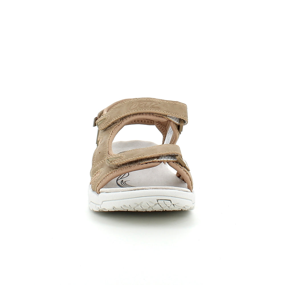 Sandfarvet sandal med regulerbare remme