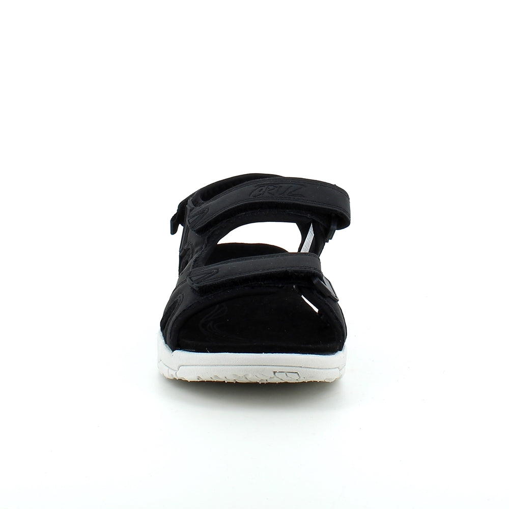 Sort sandal fra Cruz med velcro lukning på alle 3 remme