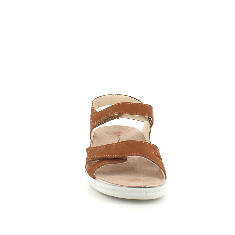 Stødabsorberende brun sandal med aftagelig sål
