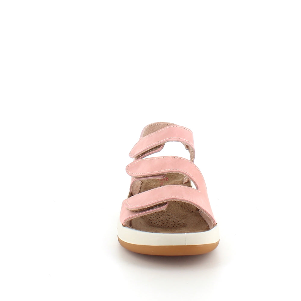 Elegant rosa skindsandal med justerbare remme