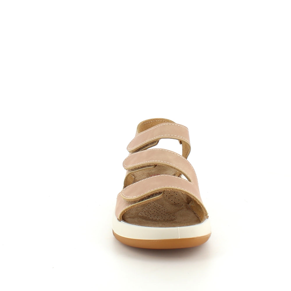Elegant beige skindsandal med justerbare remme