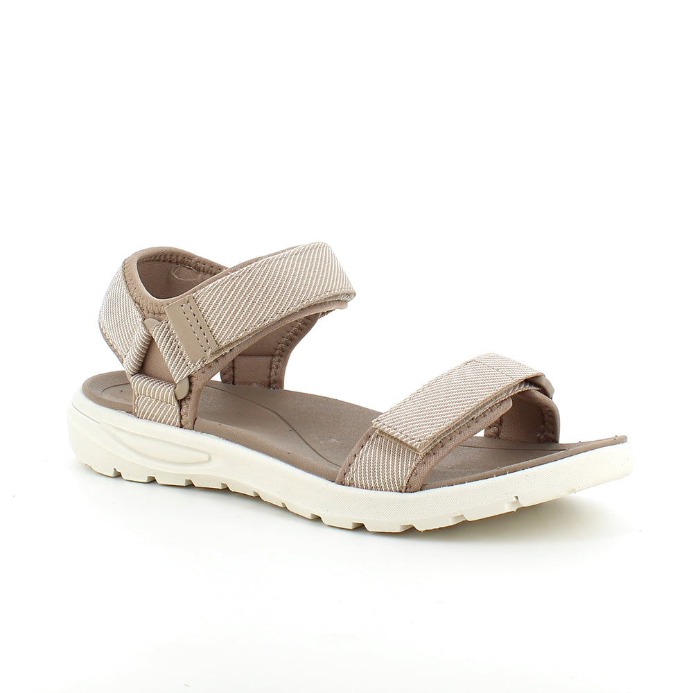 Sandfarvet let sandal med brede remme