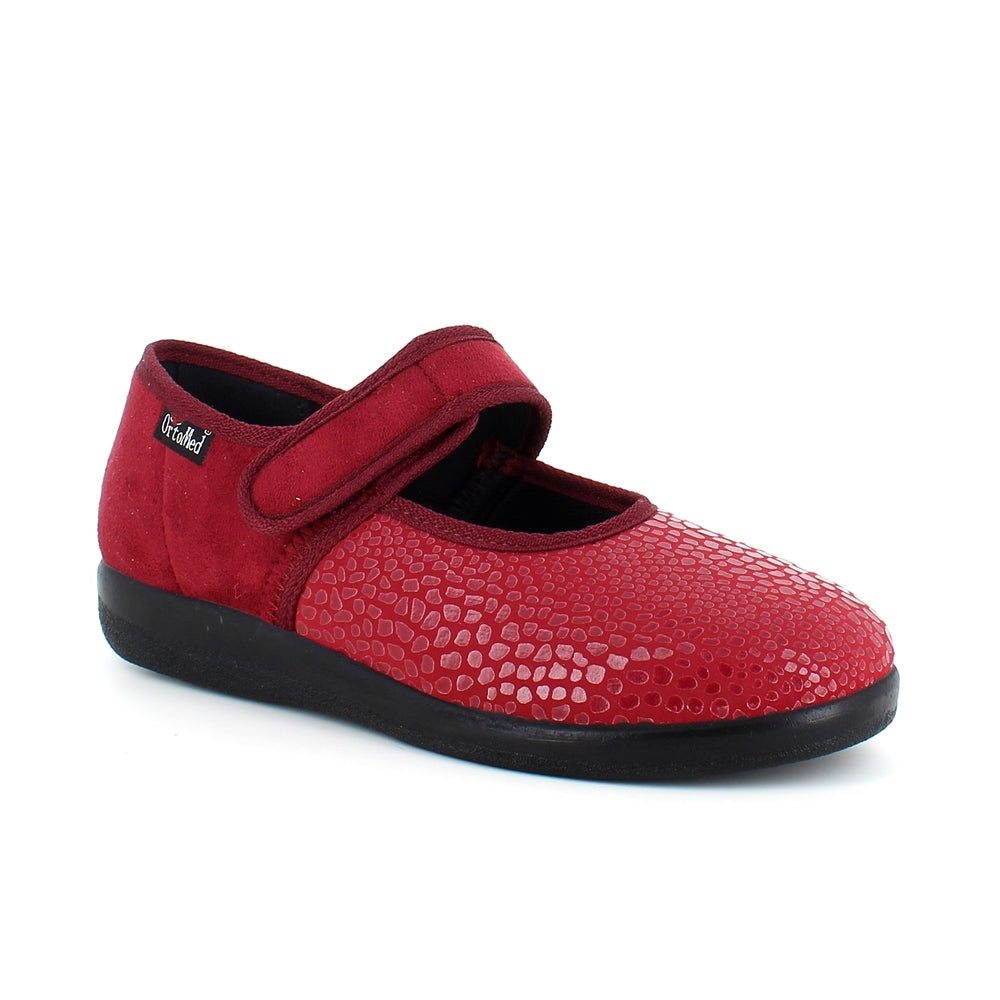 Rød ballerina med velcro og god plads