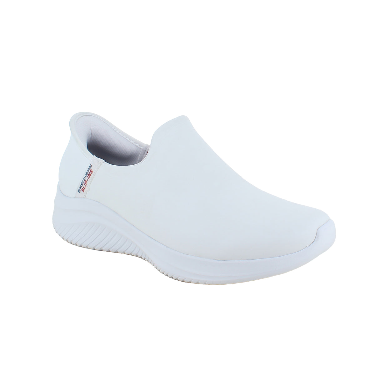 Hvid skind slip-in sko fra Skechers