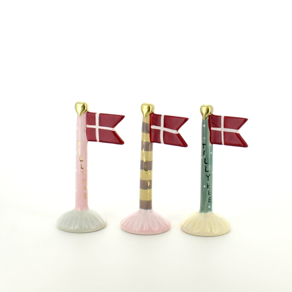 Flag med teksten Tillykke, 14 cm, fra Speedtsberg