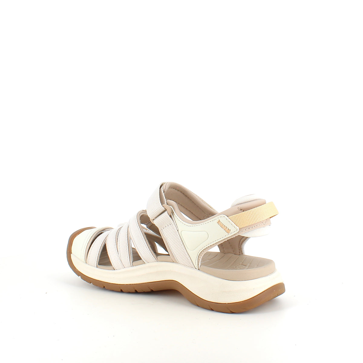 Beige Teva Tirra lukket sandal med tåbeskyttelse og stødabsorbering