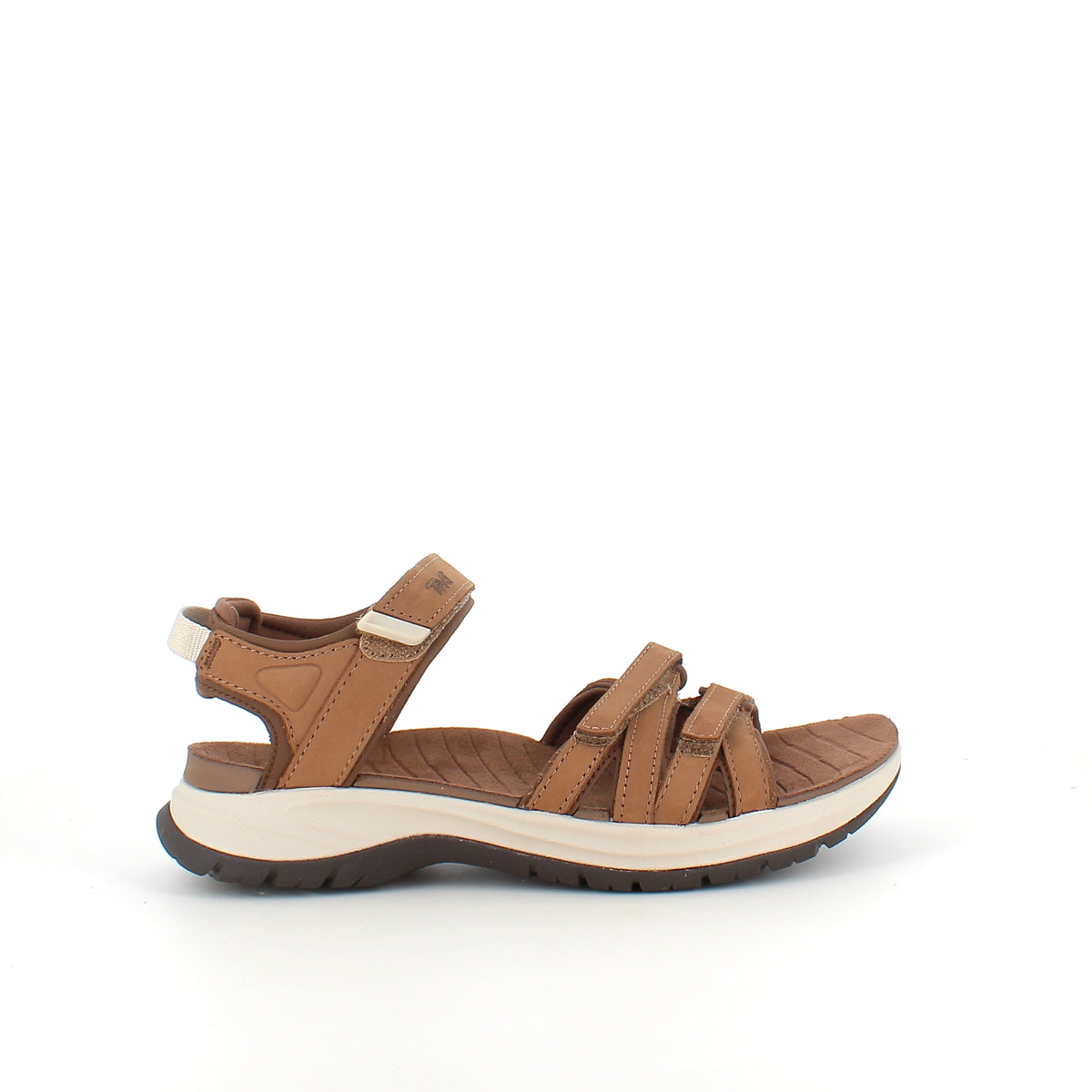 Brun Teva lædersandal med svangstøtte og stødabsorbering