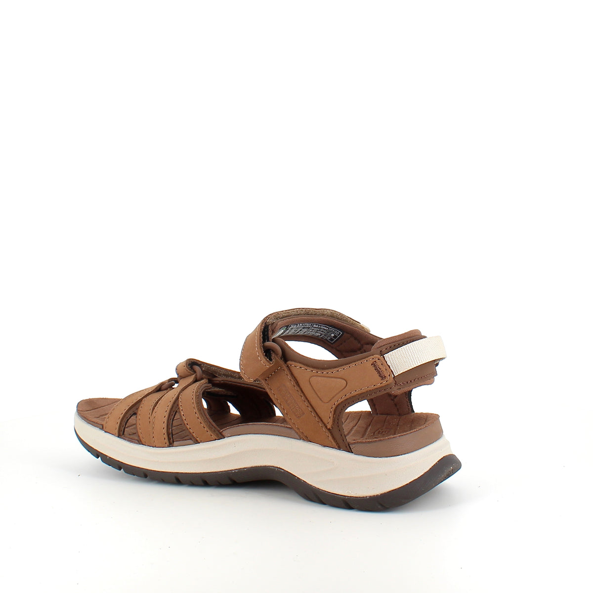 Brun Teva lædersandal med svangstøtte og stødabsorbering