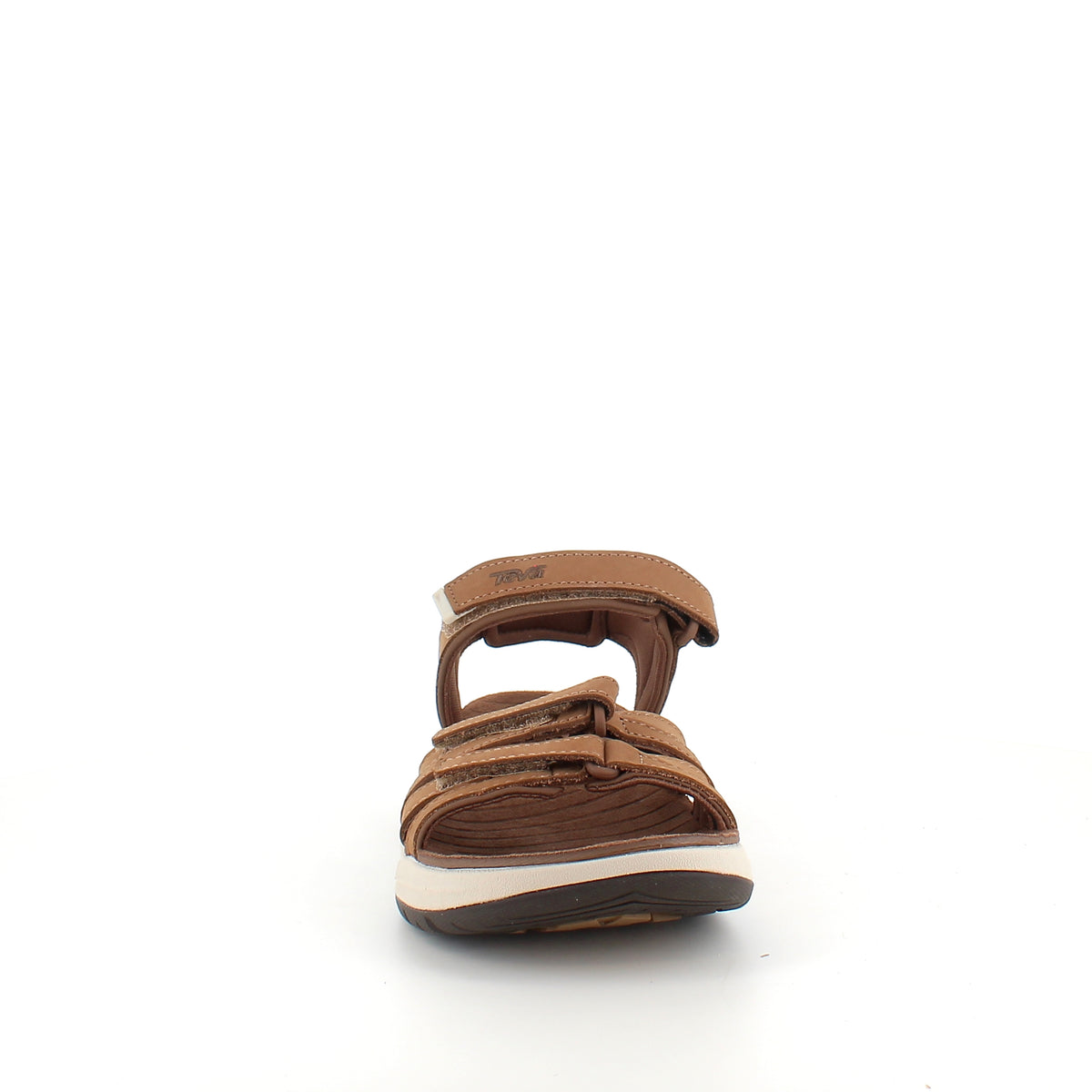 Brun Teva lædersandal med svangstøtte og stødabsorbering