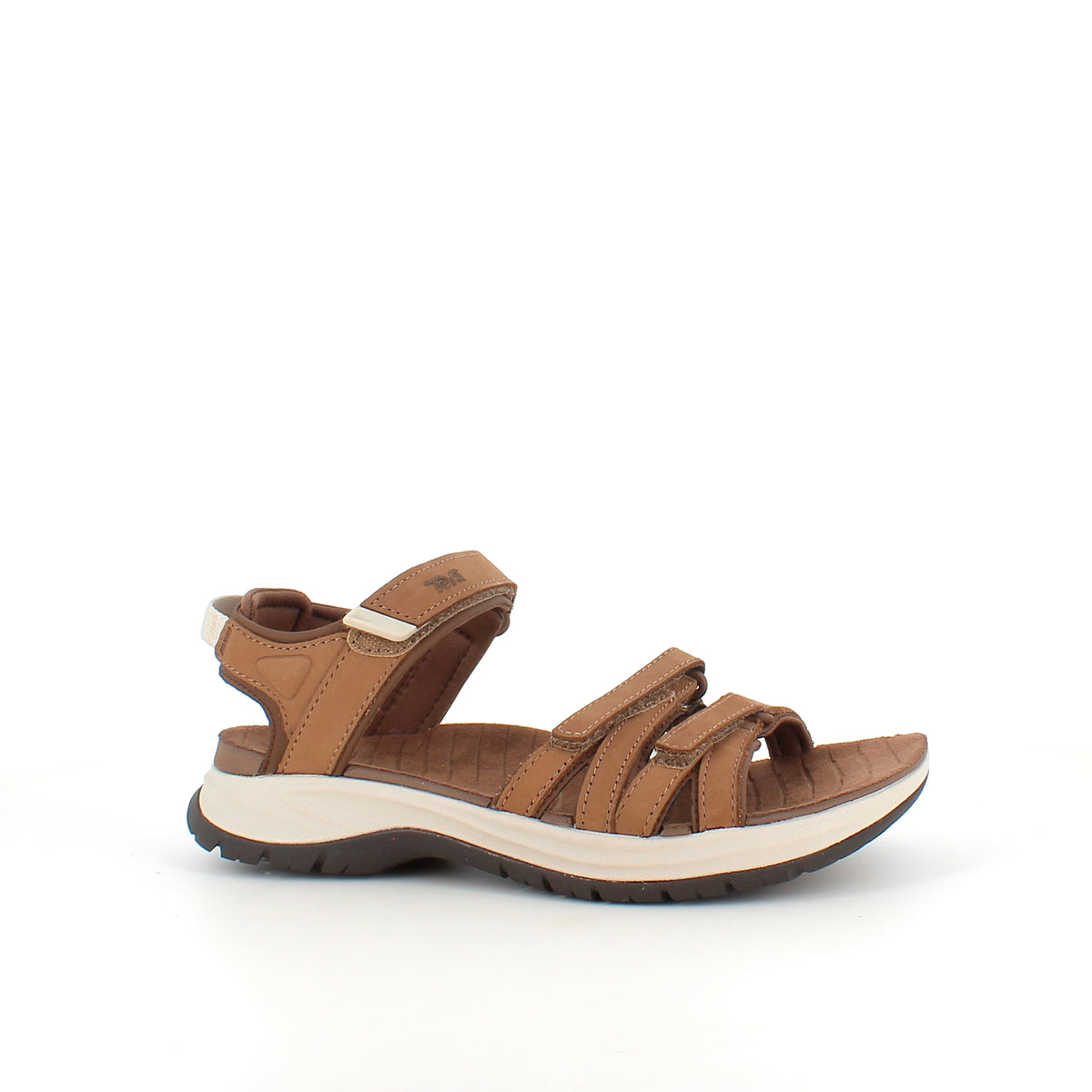 Brun Teva lædersandal med svangstøtte og stødabsorbering