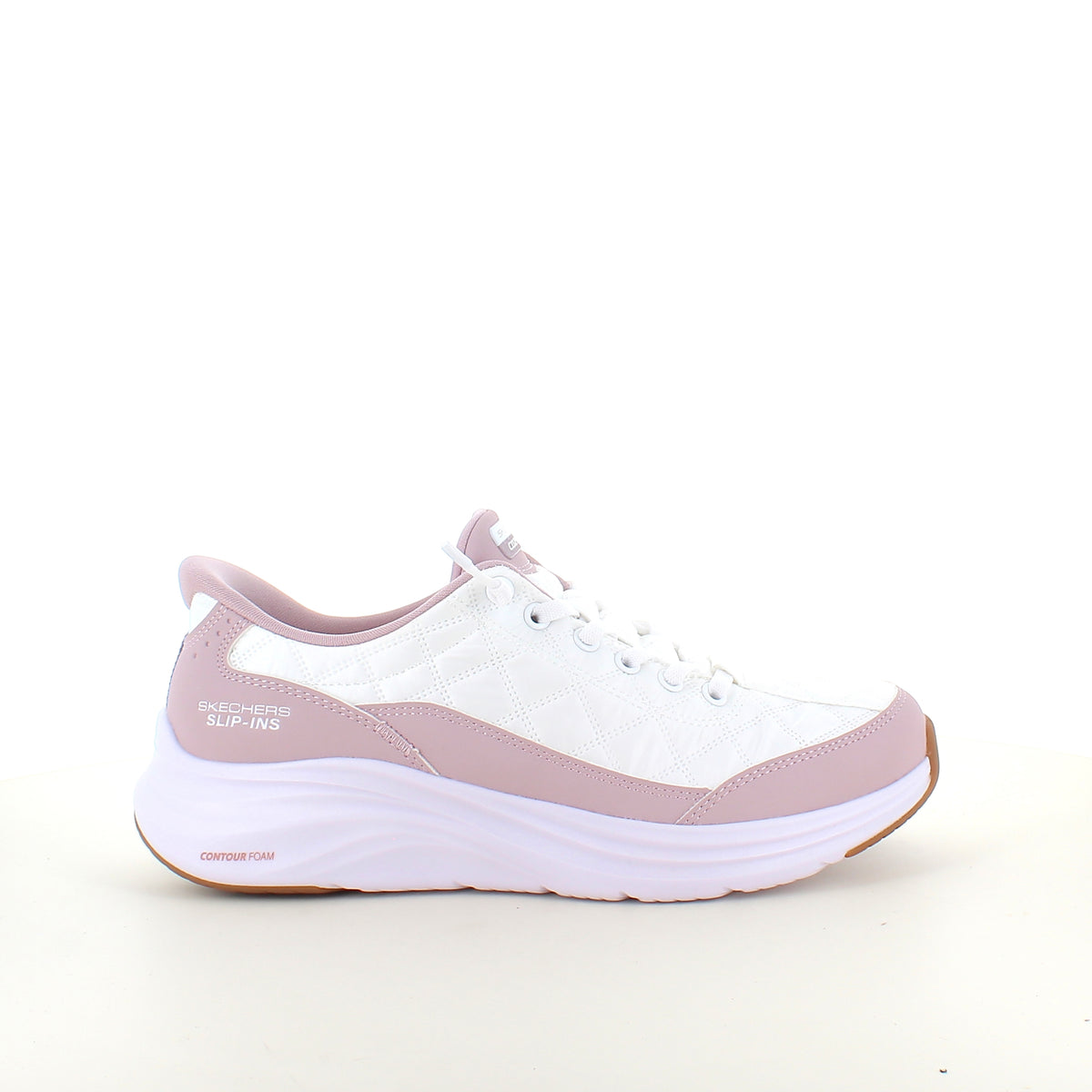 Skechers Slip-ins Contour Foam Cozy Fit i hvid og lavendel