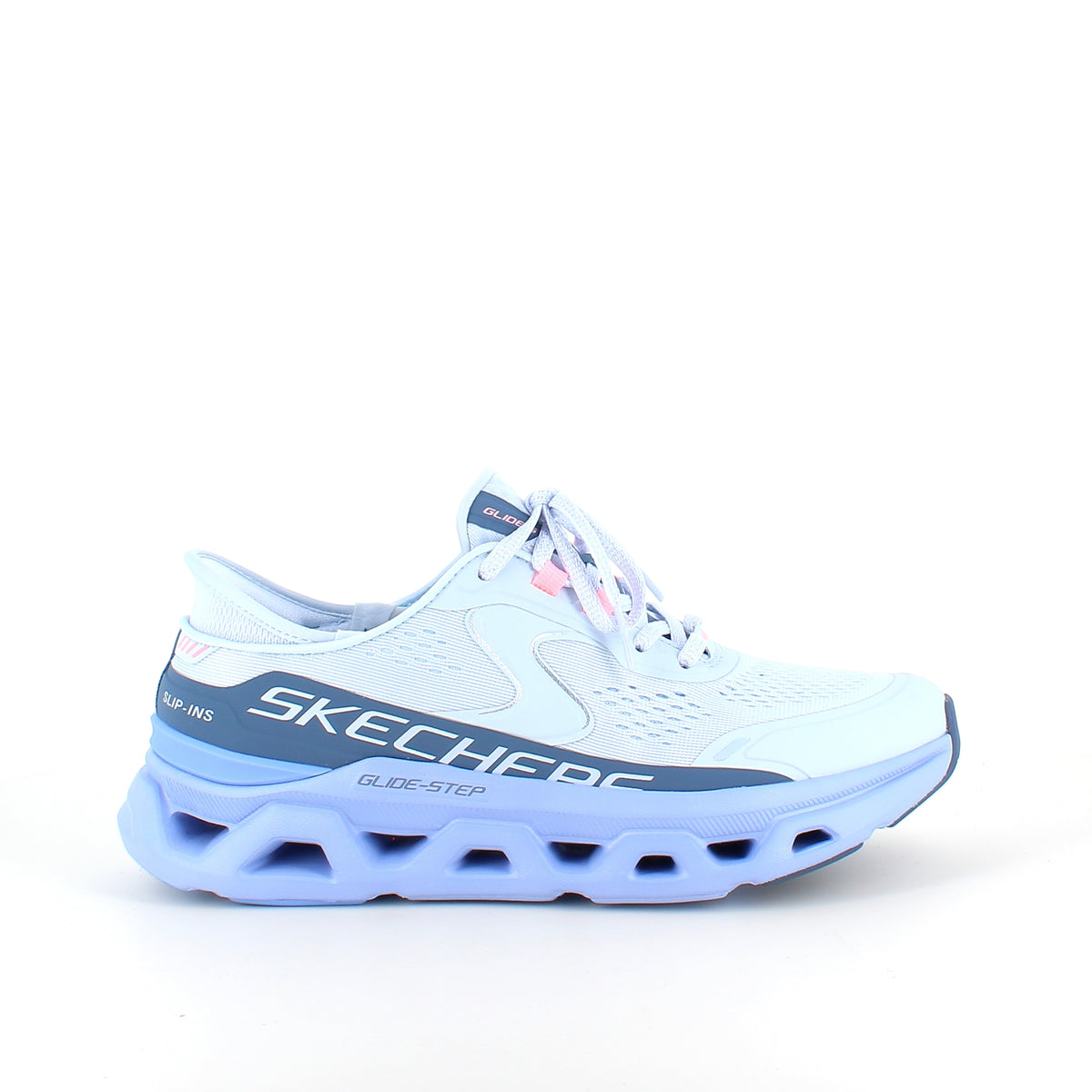 Skechers Glide-Step Aldus slip in sneaker i lyseblå med svangstøtte