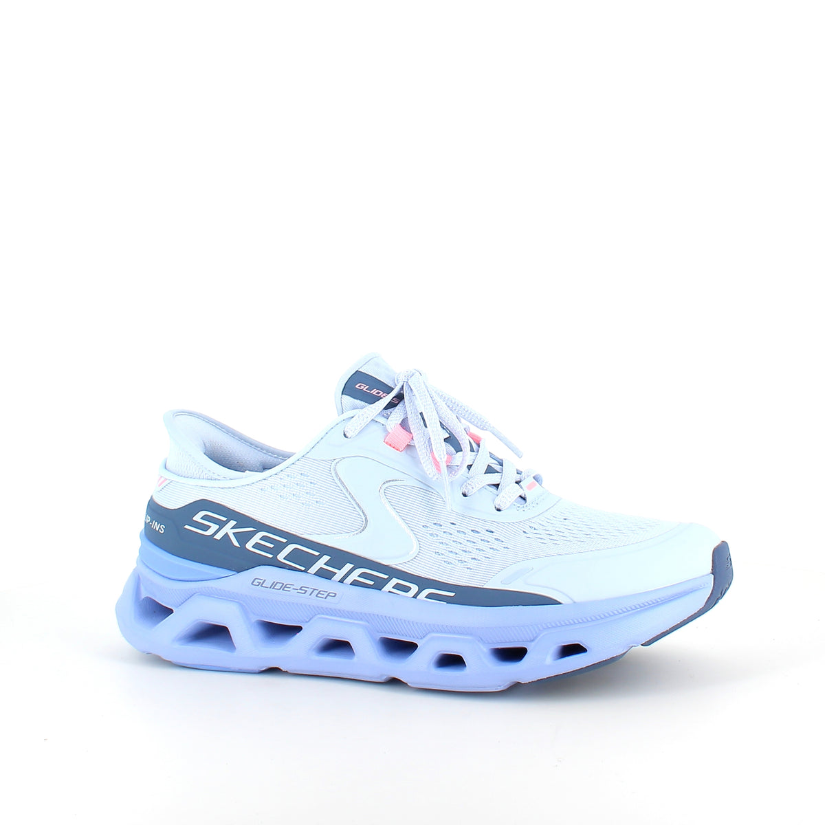 Skechers Glide-Step Aldus i lys blå – slip in sneaker med svangstøtte