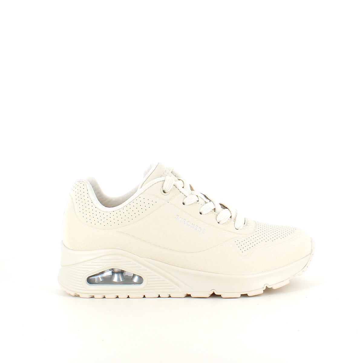 Skechers Street UNO Shiny Scale sneaker i cremehvid