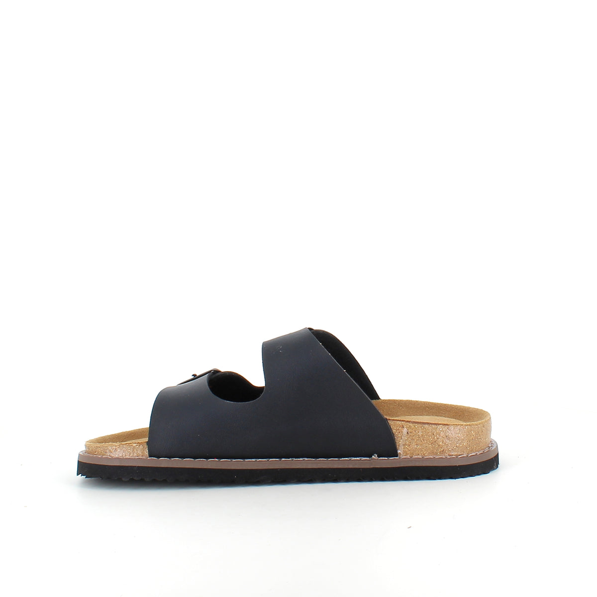 Slip on biosandal i sort – stabil komfort til hverdag