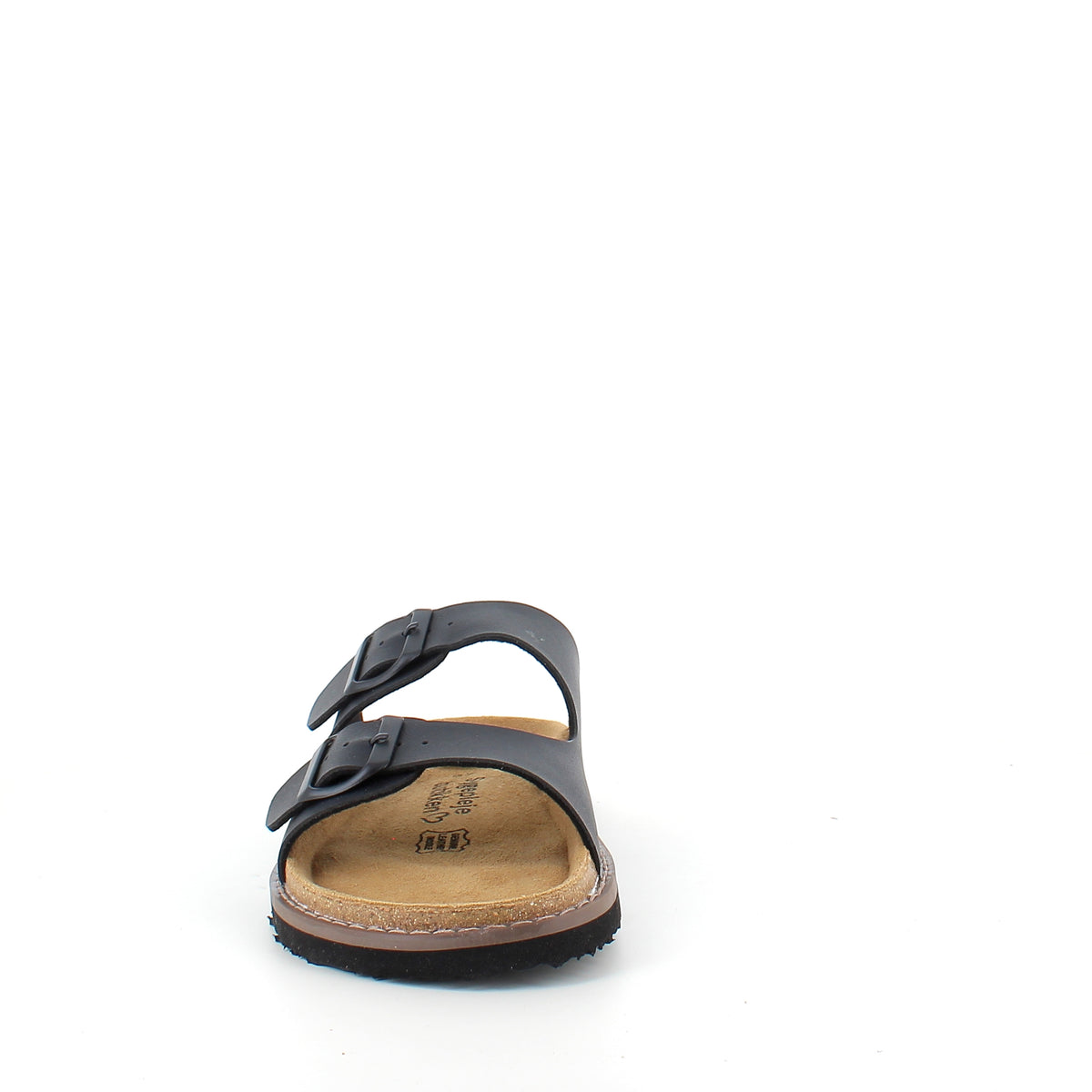 Slip on biosandal i sort – stabil komfort til hverdag