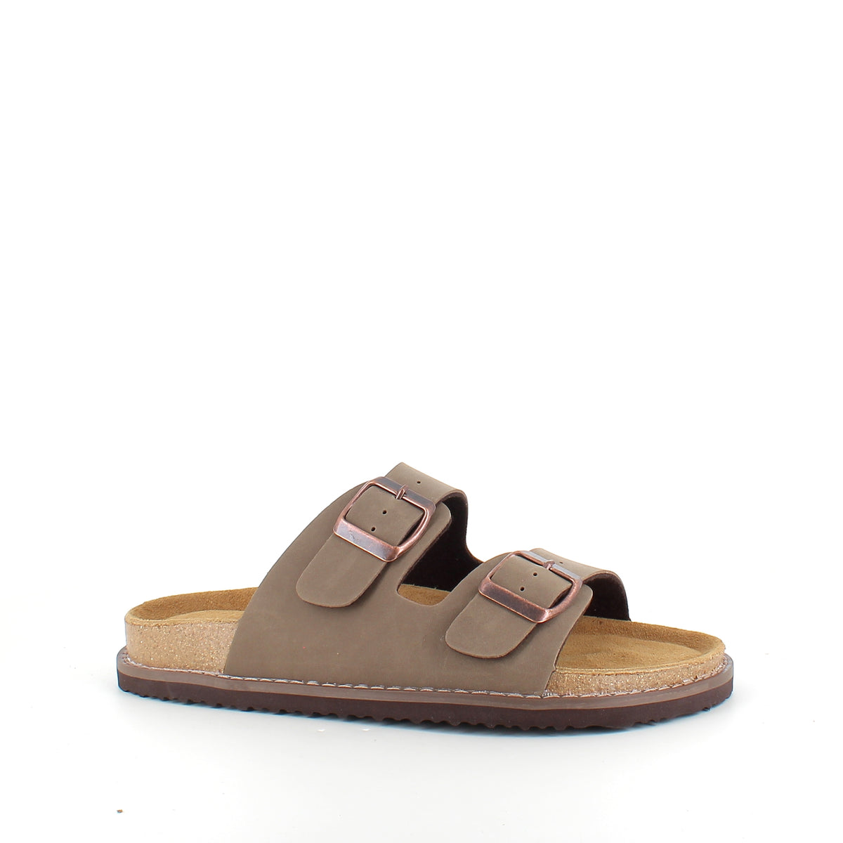 Slip on biosandal i brun – blød komfort & støtte fra Sygeplejebutikken