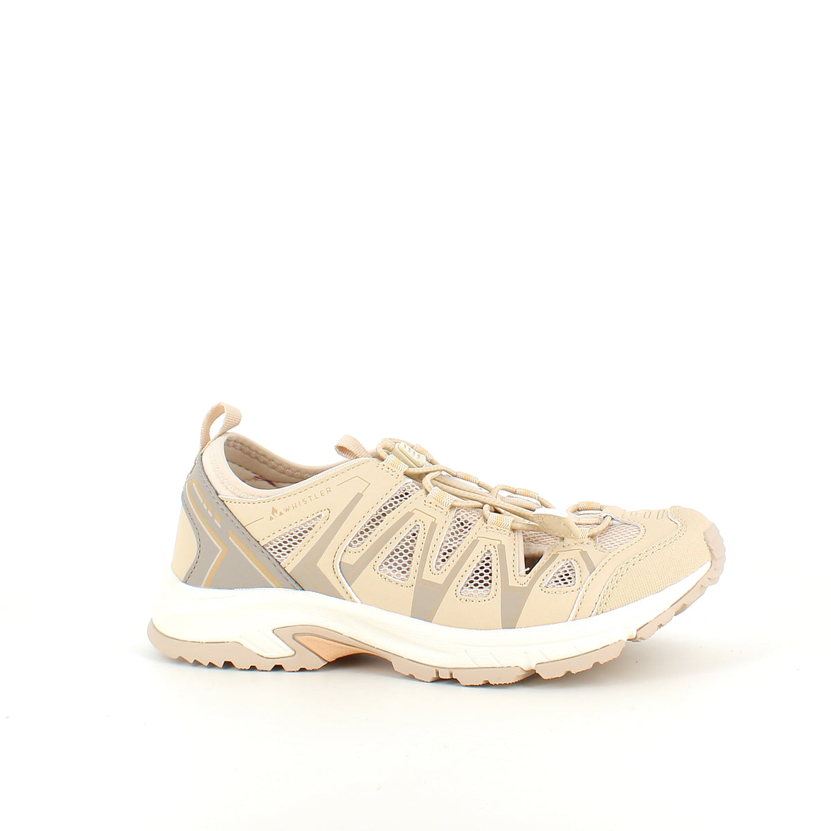 Whistler Puente W Shoe – åndbar sneaker i beige med elastiksnøre