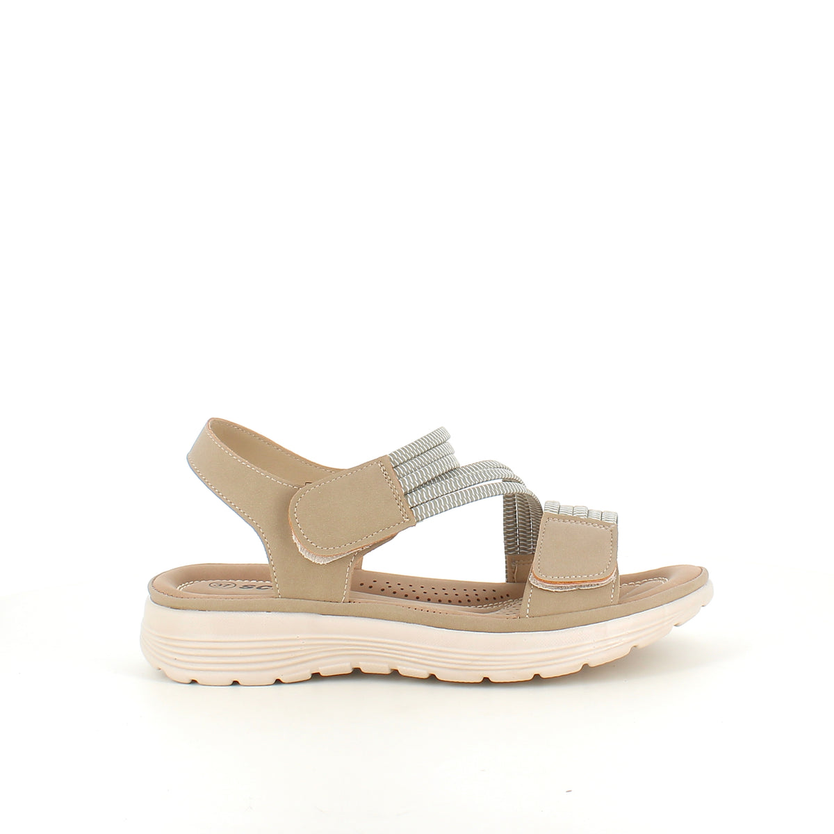 Grøn komfort sandal med elastiske remme – let & støttende
