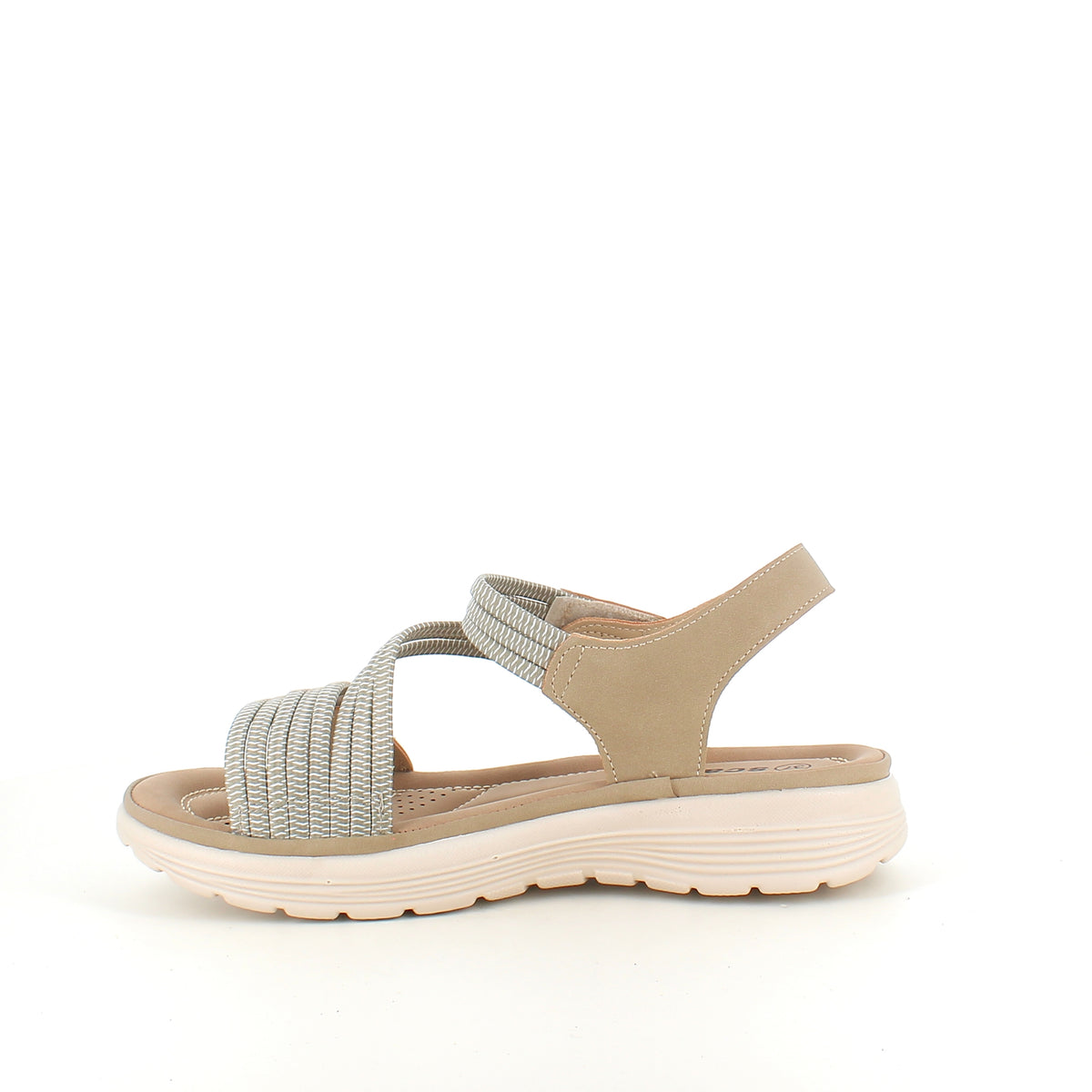 Grøn komfort sandal med elastiske remme – let & støttende