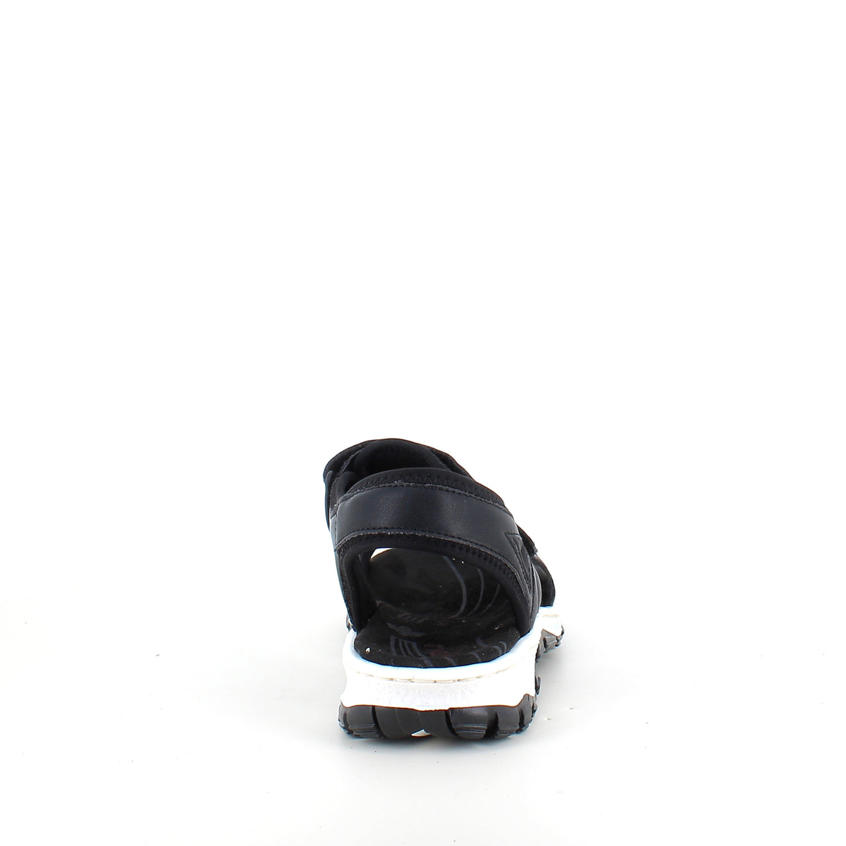 Rieker sandal i sort – stødabsorberende sandal med velcro