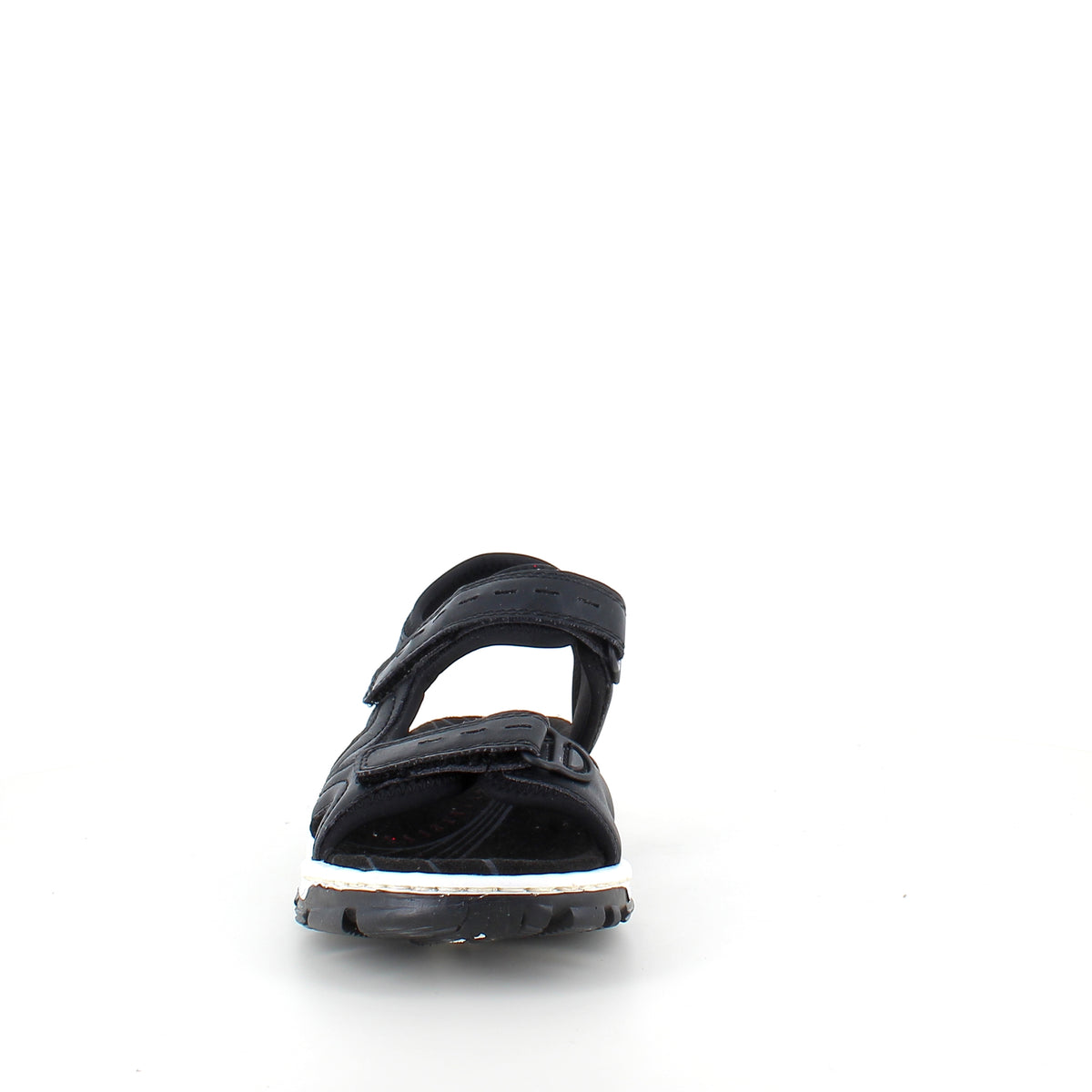 Rieker sandal i sort – stødabsorberende sandal med velcro