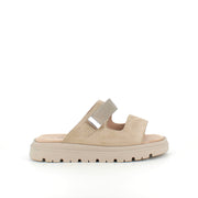 Beige Duffy sandal med justerbar rem og blød komfort