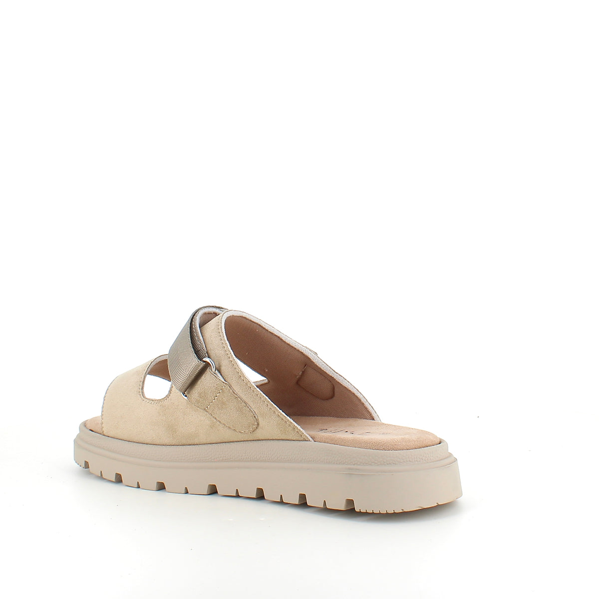 Beige sandal med justerbar rem & blød komfort
