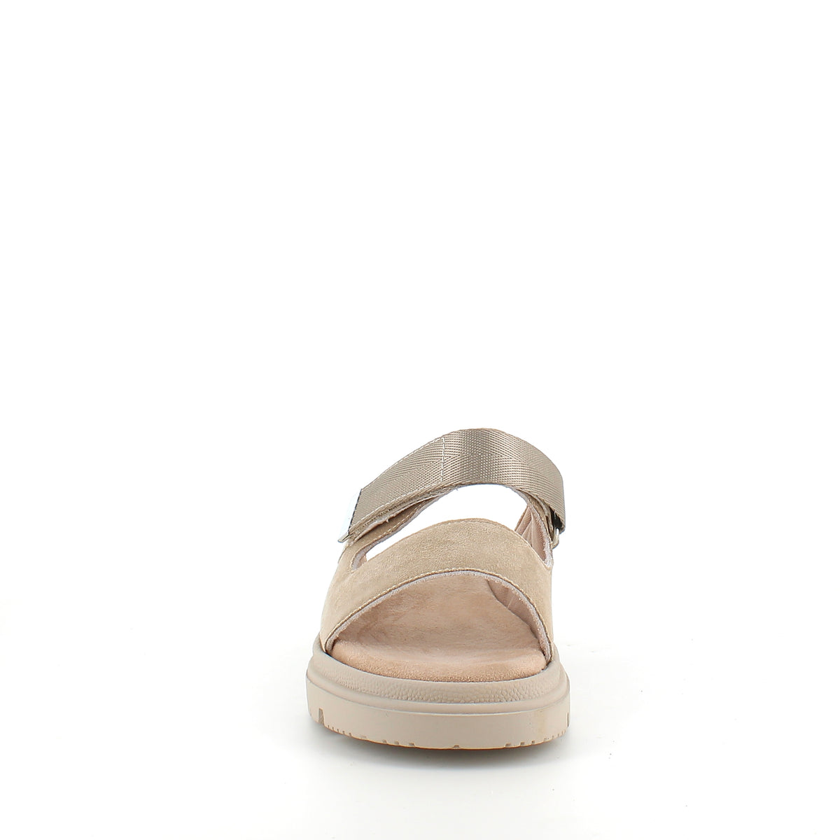 Beige sandal med justerbar rem & blød komfort