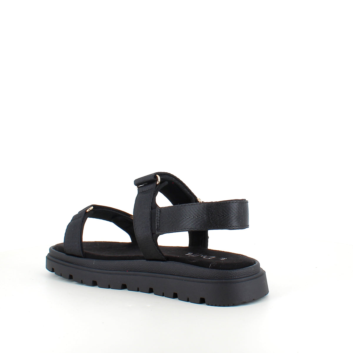 Sort sandal med justerbare remme & komfortabel sål