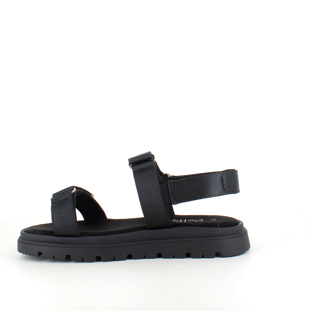 Sort sandal med justerbare remme & komfortabel sål