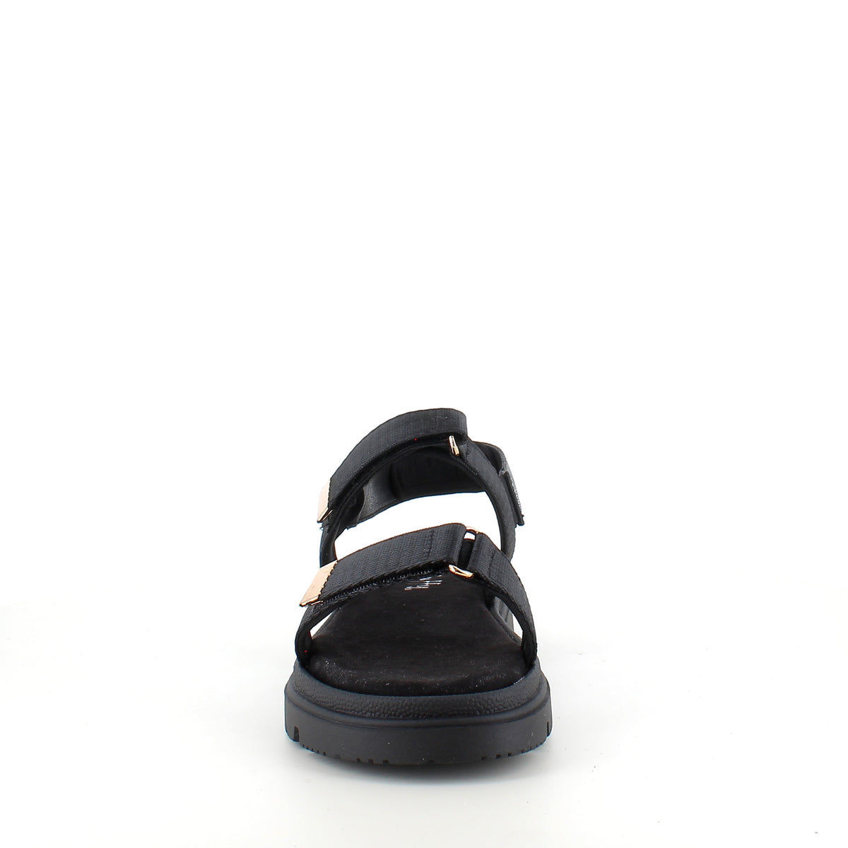 Sort sandal med justerbare remme & komfortabel sål