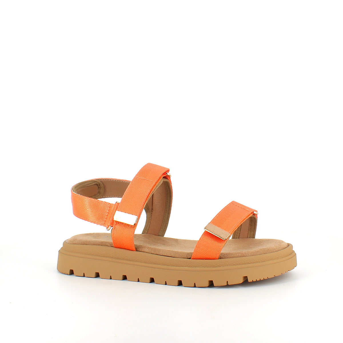 Orange sandal med justerbare remme & komfortabel sål