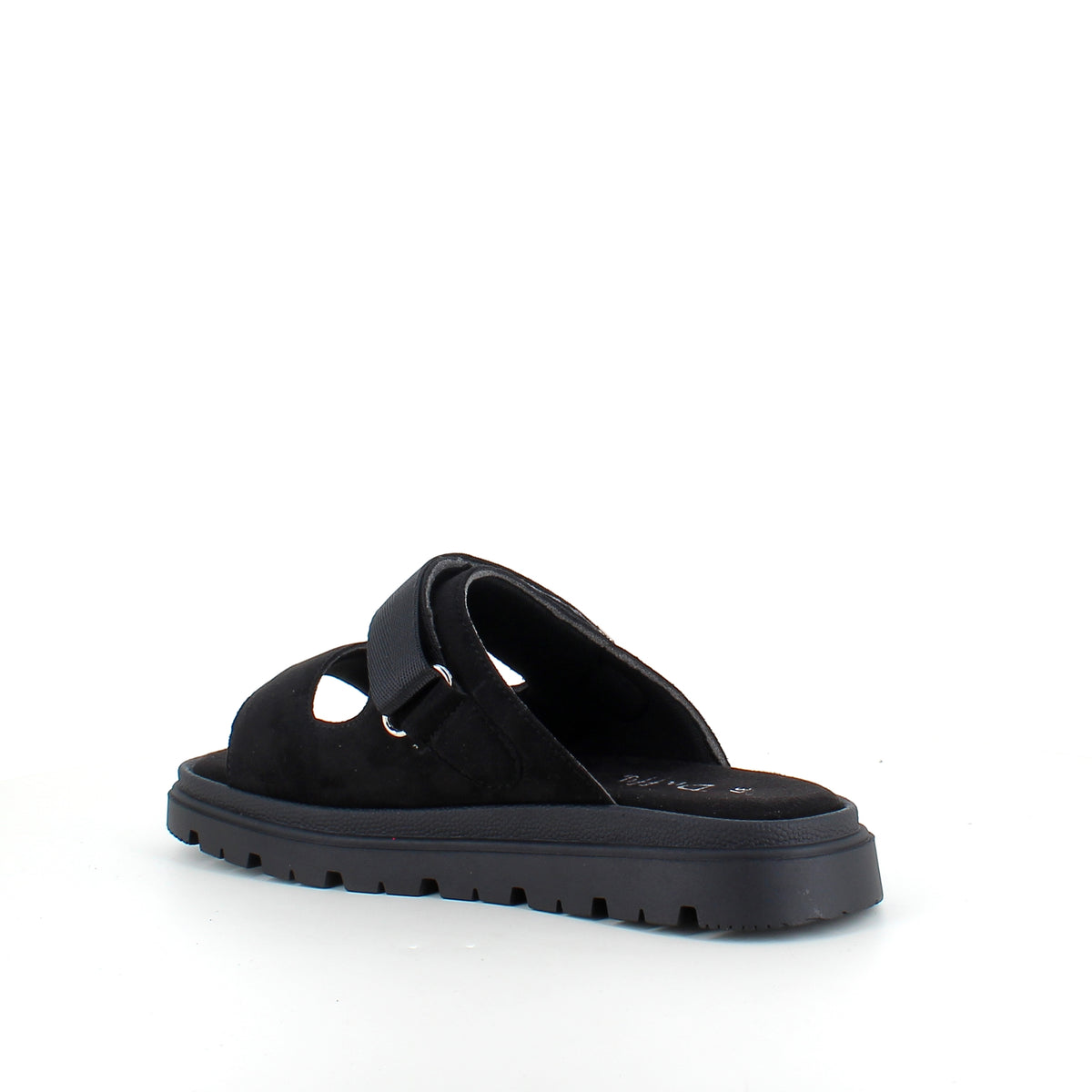 Sort Duffy sandal med justerbar rem & blød komfort