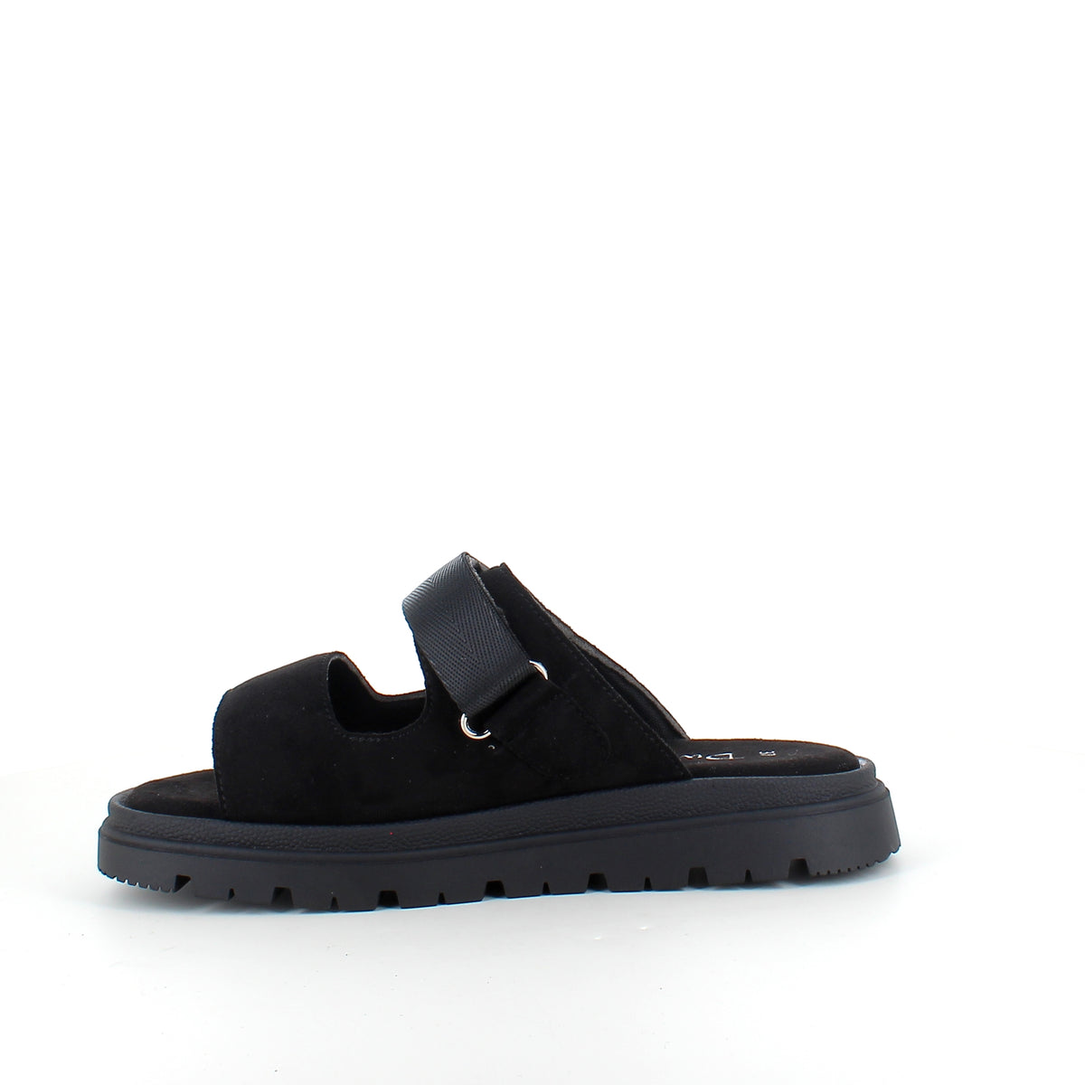 Sort Duffy sandal med justerbar rem & blød komfort