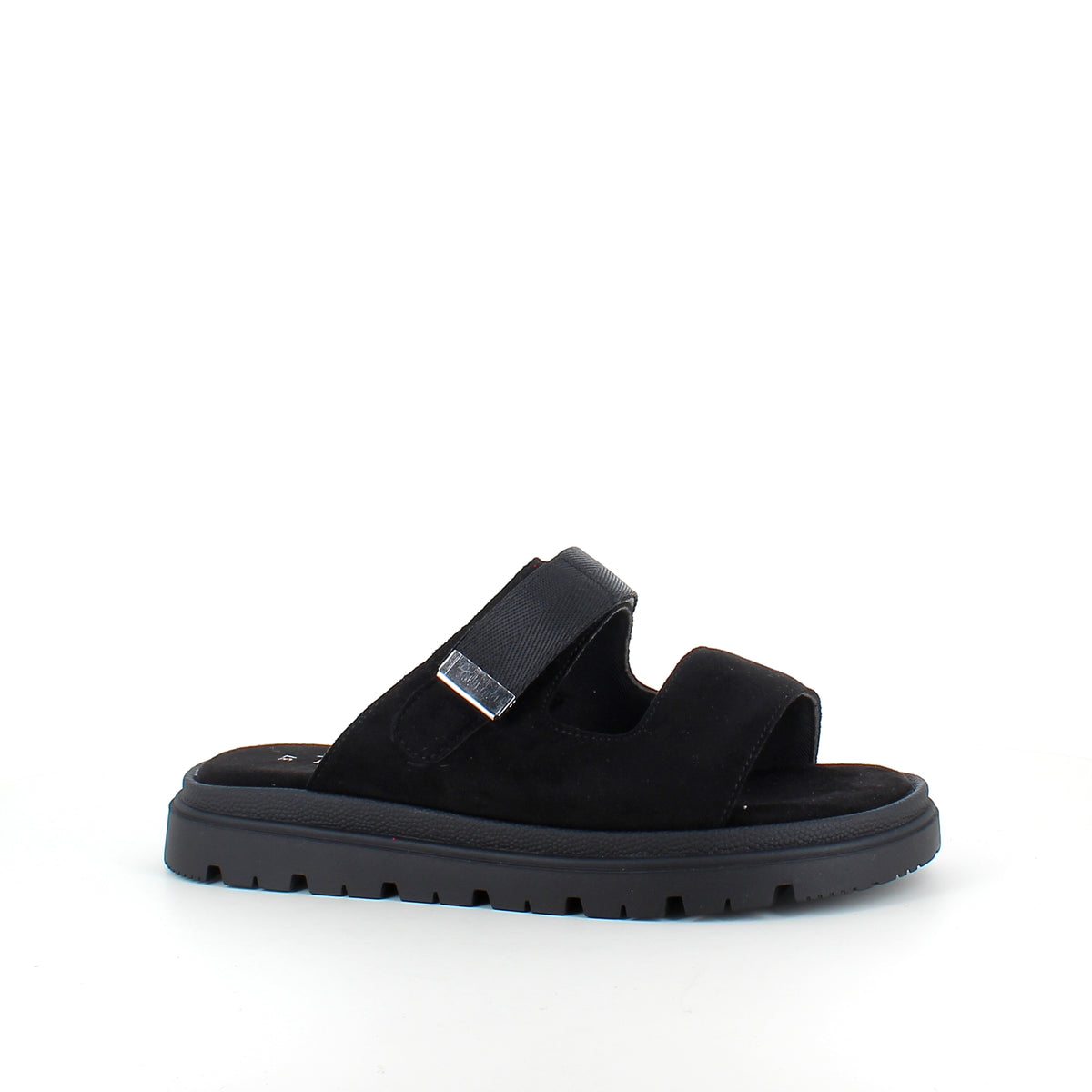 Sort Duffy sandal med justerbar rem & blød komfort